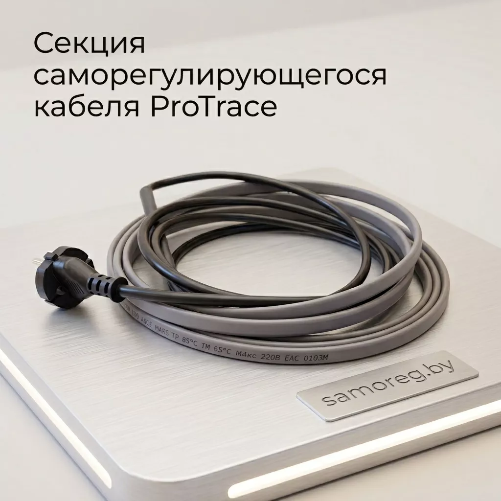Готовая секция ЛёдОк 10 Стандарт: бухта саморегулирующегося кабеля SLL10-2 с питающим проводом и вилкой