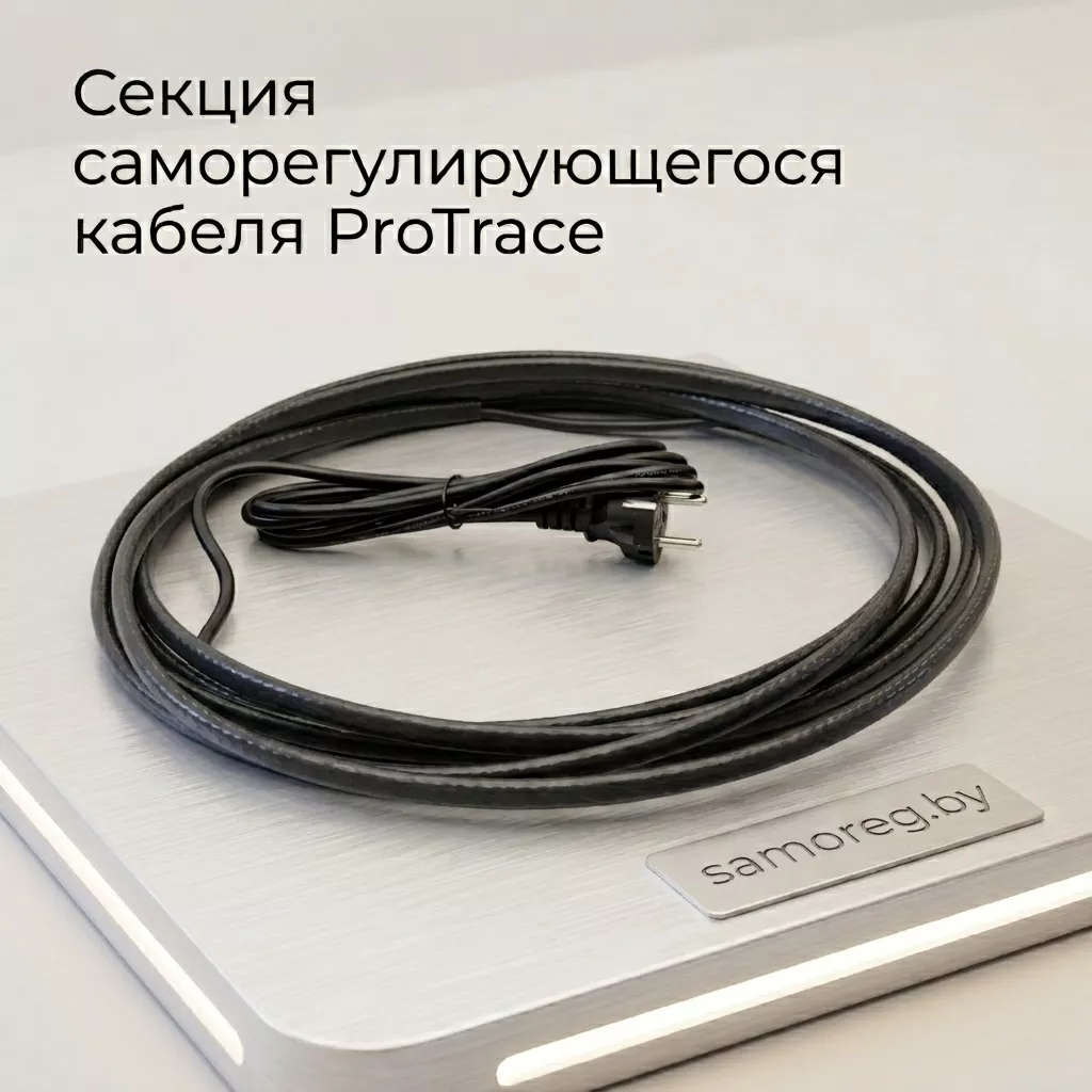 Готовая секция ЛёдОк 10 Эконом плюс: бухта саморегулирующегося кабеля SRL10-2CR с питающим проводом и вилкой